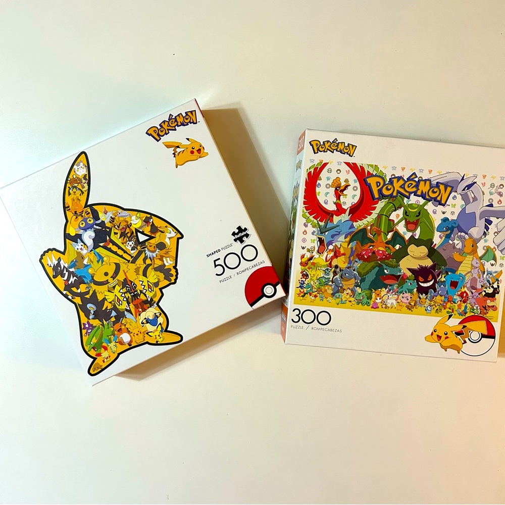 2 Pokémon puzzles. A 300 piece and a 500 piece puzzle.